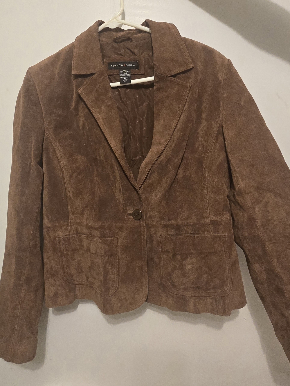 New York & Company Suede Button Blazer